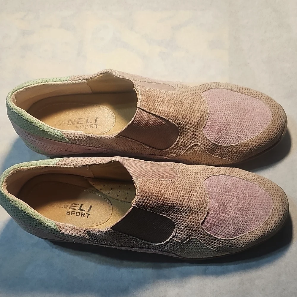 Vaneli Tan Sneakers Comfortable Slip-On Style